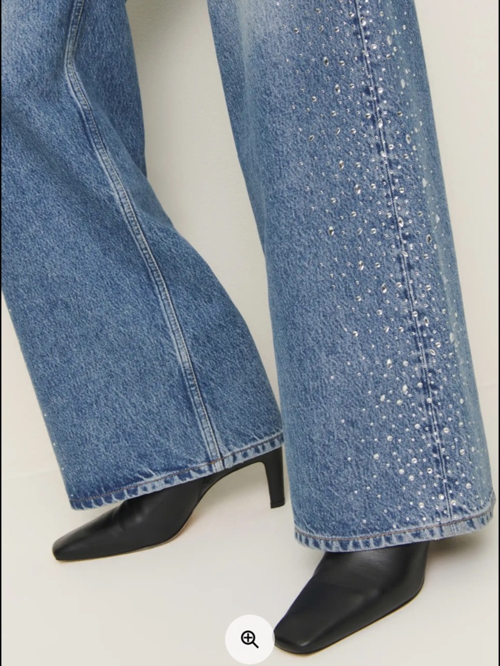 Reformation Cary Colorado Sparkle Slouchy Wide leg Jeans RARE embellished